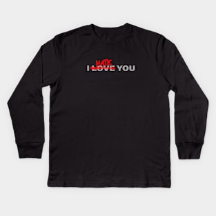 Love and hate are just one step apart Kids Long Sleeve T-Shirt